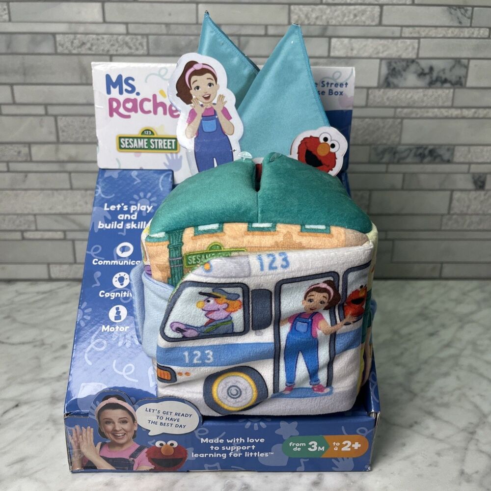 NEW Ms. Rachel Sesame Street 7 piece Surprise Learning Box w/ Ms. Rachel & Elmo